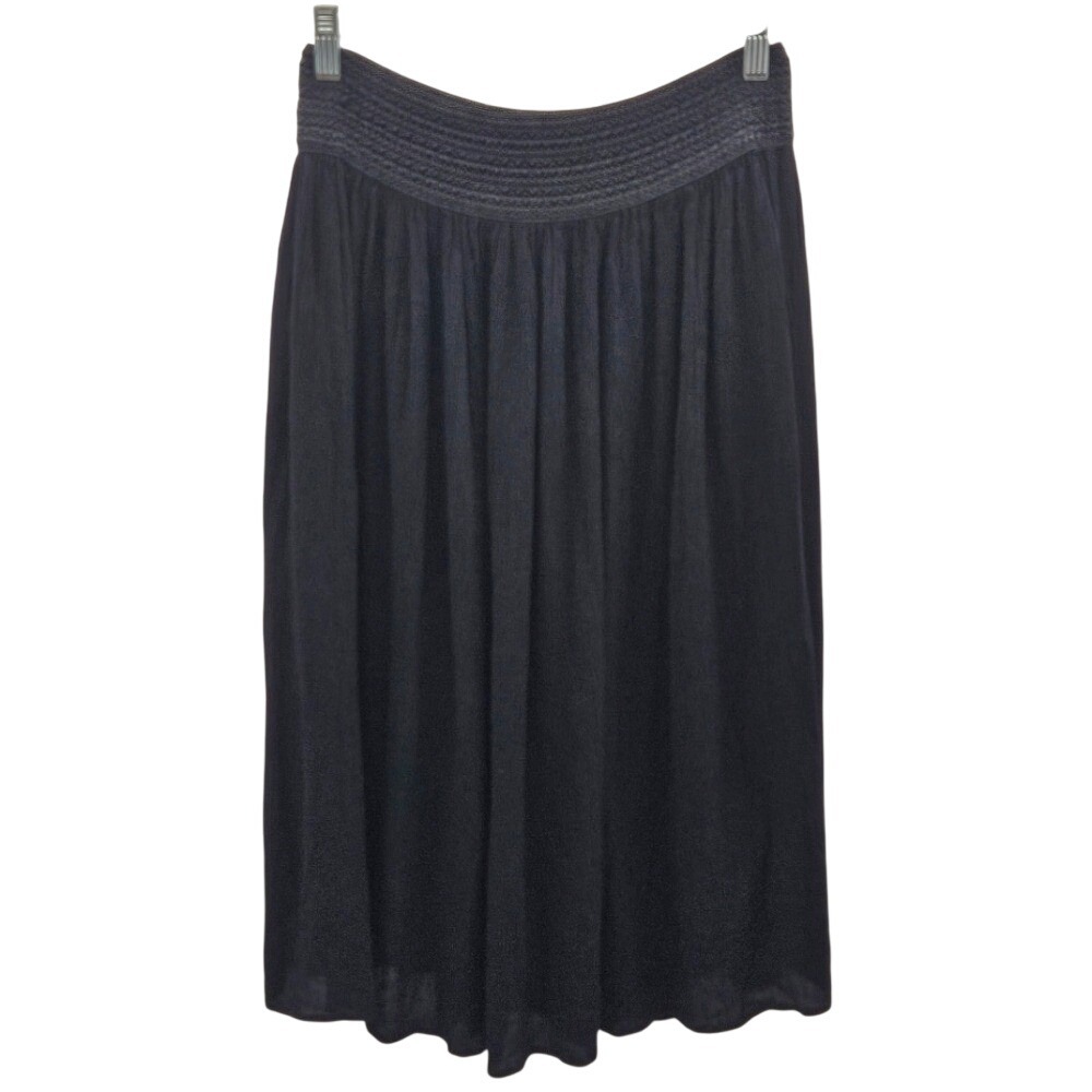 Gypsie‎ Blu Black Smocked Waist Midi Skirt Casual Everyday Versatile Womenswear